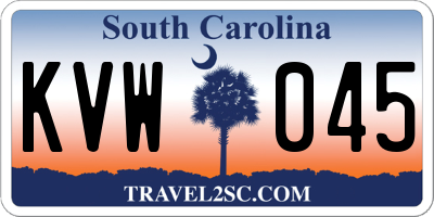 SC license plate KVW045