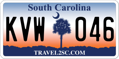 SC license plate KVW046