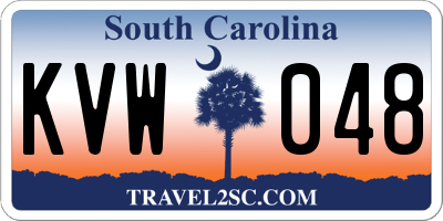 SC license plate KVW048