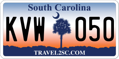 SC license plate KVW050