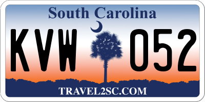 SC license plate KVW052