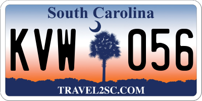 SC license plate KVW056