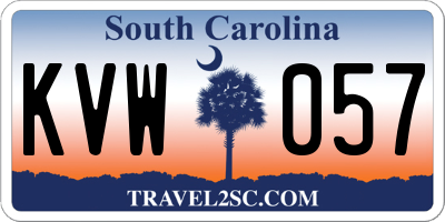 SC license plate KVW057