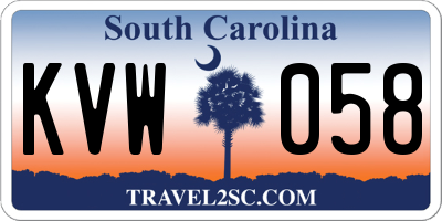 SC license plate KVW058