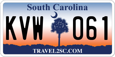 SC license plate KVW061