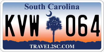 SC license plate KVW064