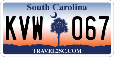 SC license plate KVW067