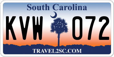 SC license plate KVW072