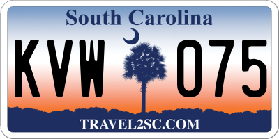SC license plate KVW075