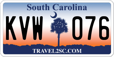 SC license plate KVW076