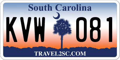 SC license plate KVW081