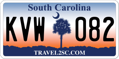 SC license plate KVW082
