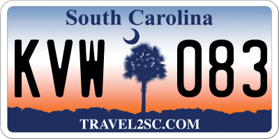 SC license plate KVW083