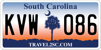 SC license plate KVW086