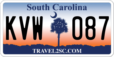 SC license plate KVW087