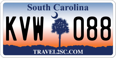 SC license plate KVW088
