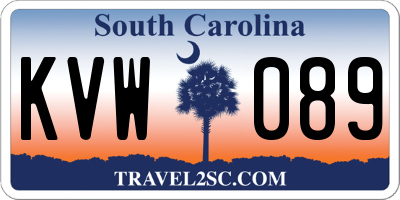 SC license plate KVW089
