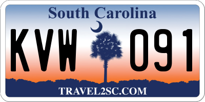 SC license plate KVW091