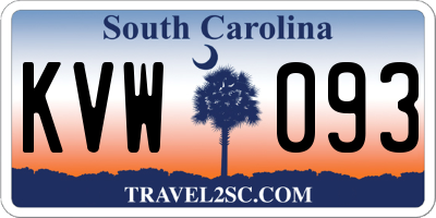 SC license plate KVW093