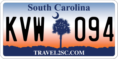 SC license plate KVW094