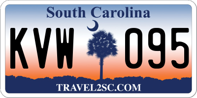 SC license plate KVW095