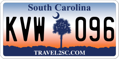 SC license plate KVW096
