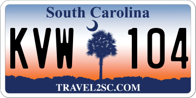 SC license plate KVW104