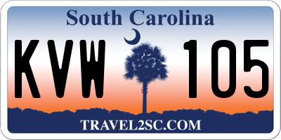 SC license plate KVW105