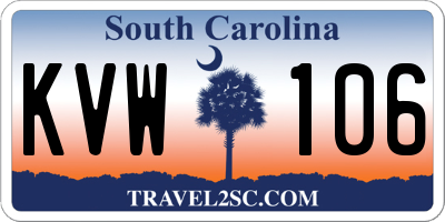 SC license plate KVW106