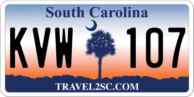 SC license plate KVW107