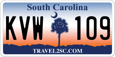 SC license plate KVW109