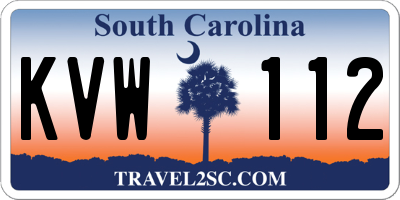 SC license plate KVW112