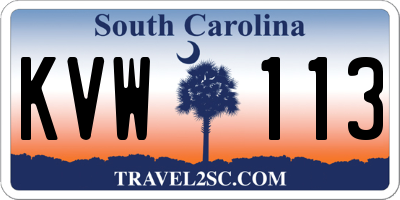 SC license plate KVW113
