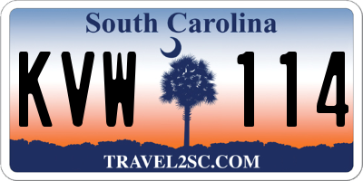 SC license plate KVW114