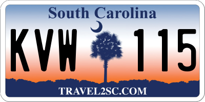 SC license plate KVW115