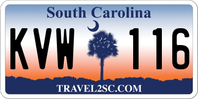 SC license plate KVW116