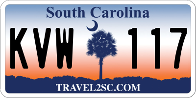 SC license plate KVW117
