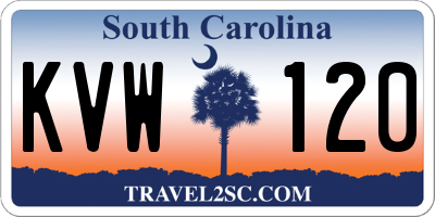 SC license plate KVW120