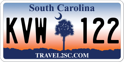 SC license plate KVW122