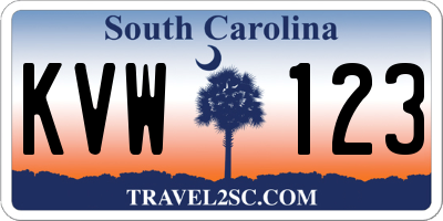 SC license plate KVW123