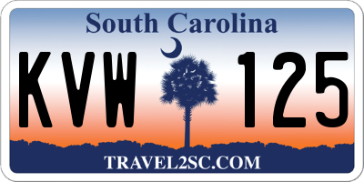 SC license plate KVW125