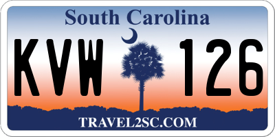 SC license plate KVW126