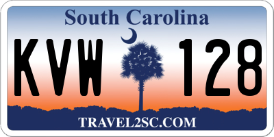 SC license plate KVW128