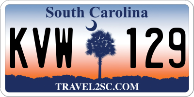 SC license plate KVW129