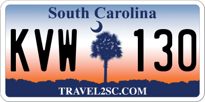 SC license plate KVW130