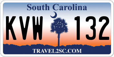 SC license plate KVW132
