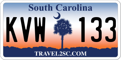 SC license plate KVW133