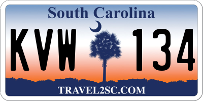 SC license plate KVW134