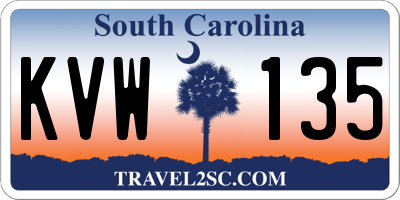 SC license plate KVW135