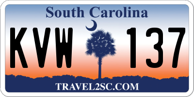 SC license plate KVW137